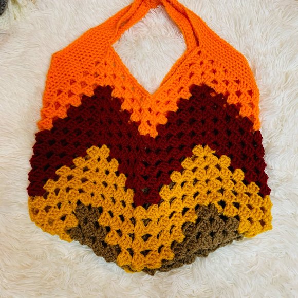 Tina Likes What Handbags - Handmade Crochet Yarn Bucket Bag Fall Colors